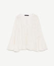 <p>Lace blouse with bell sleeves, £29.99, <a rel="nofollow noopener" href="https://www.zara.com/uk/en/woman/new-in/lace-blouse-with-bell-sleeves-c805003p4475561.html" target="_blank" data-ylk="slk:Zara;elm:context_link;itc:0;sec:content-canvas" class="link ">Zara</a></p>