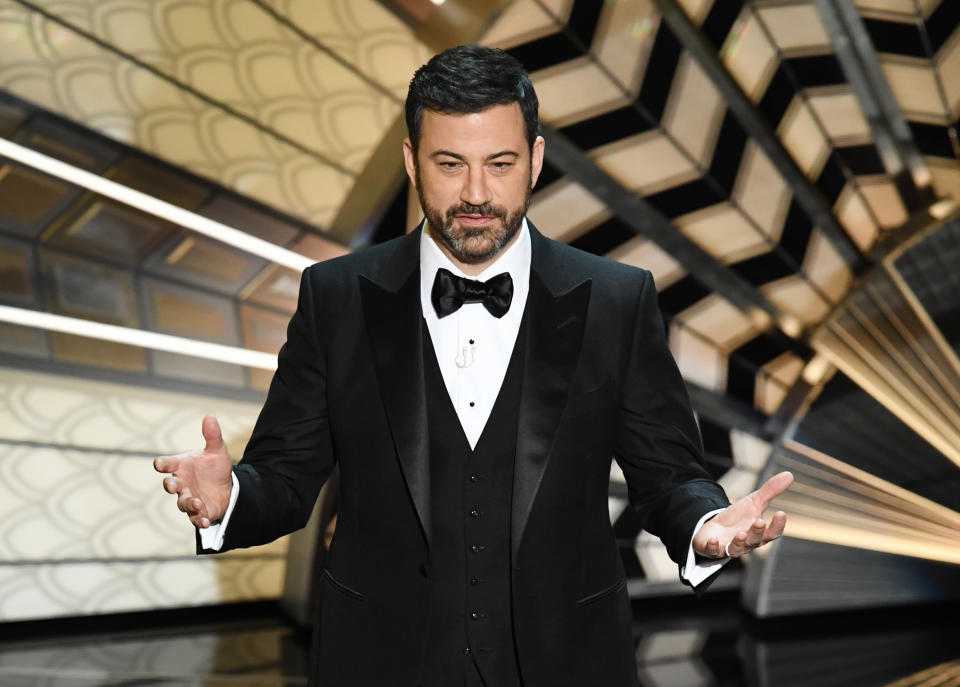 HOLLYWOOD, CA - FEBRUARY 26:  Host Jimmy Kimmel onstage during the 89th Annual Academy Awards at Hollywood & Highland Center on February 26, 2017 in Hollywood, California.  (Photo by Kevin Winter/Getty Images)