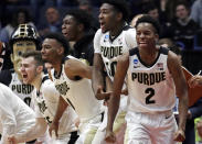 <p>Purdue: 20/1<br>Via <a rel="nofollow noopener" href="http://www.vegasinsider.com/college-basketball/odds/futures/" target="_blank" data-ylk="slk:Vegas Insider;elm:context_link;itc:0;sec:content-canvas" class="link ">Vegas Insider</a> </p>