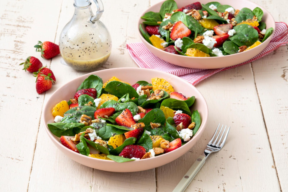 healthy easter recipes strawberry spinach salad