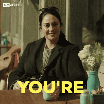 GIF from "Big Little Lies" of one woman telling the other "You're so nice"