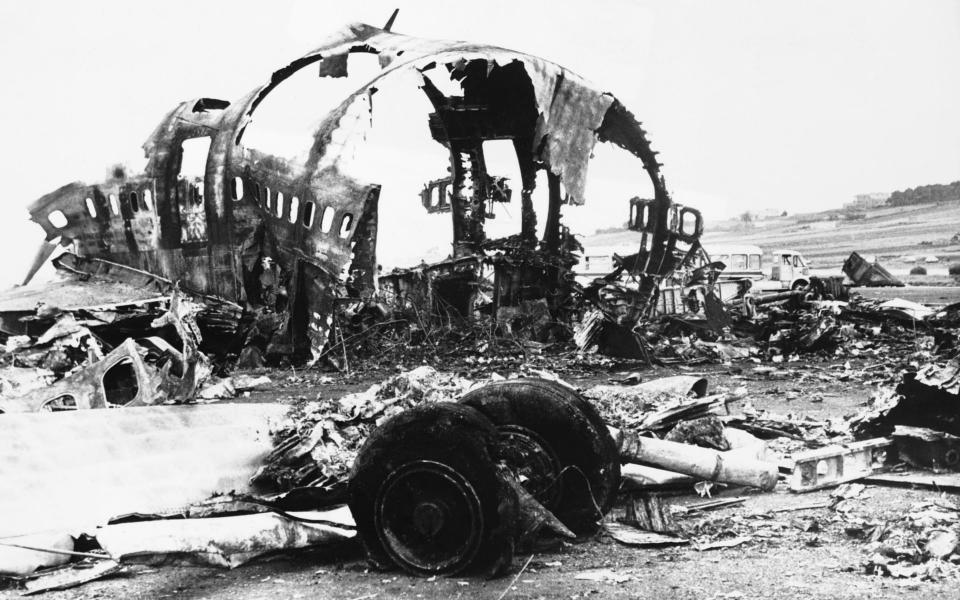 Wreckage on the runway - Getty