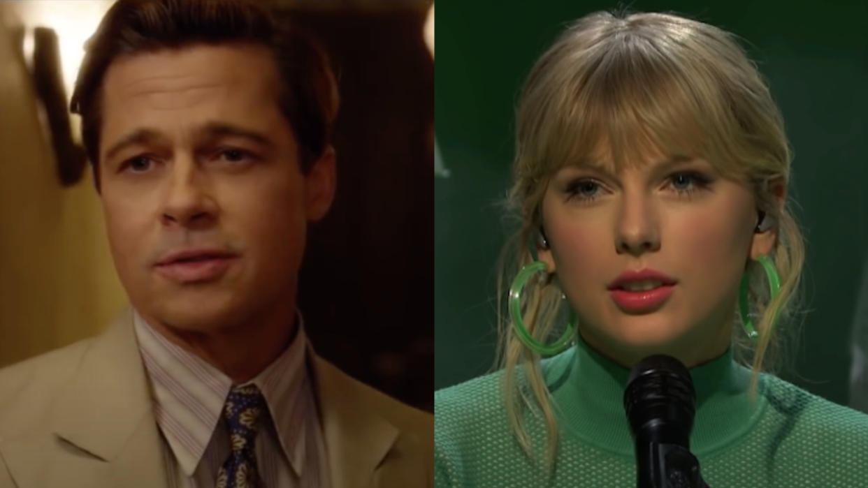  Brad Pitt Taylor Swift side by side 