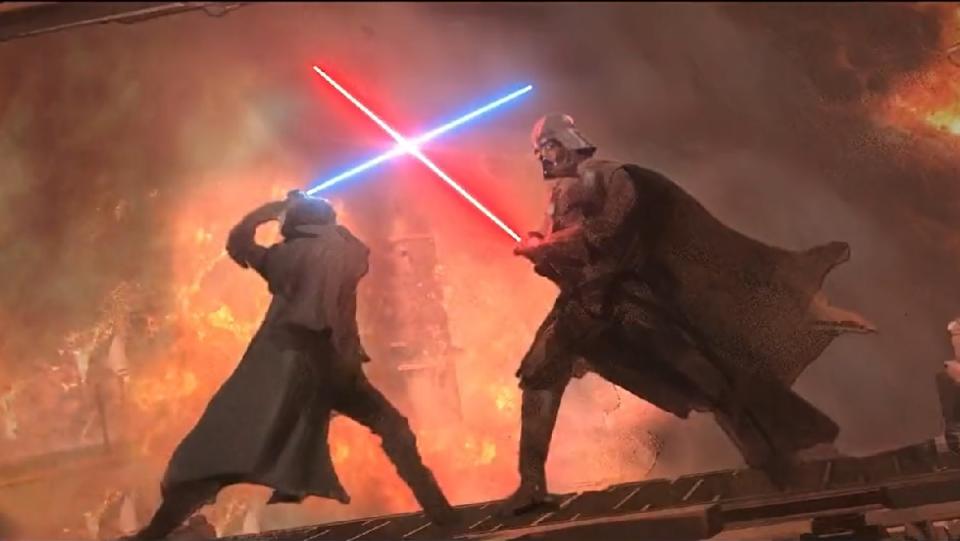 Concept art for Obi-Wan Kenobi series depicts an older Obi-Wan in a lightsaber battle with Darth Vader.