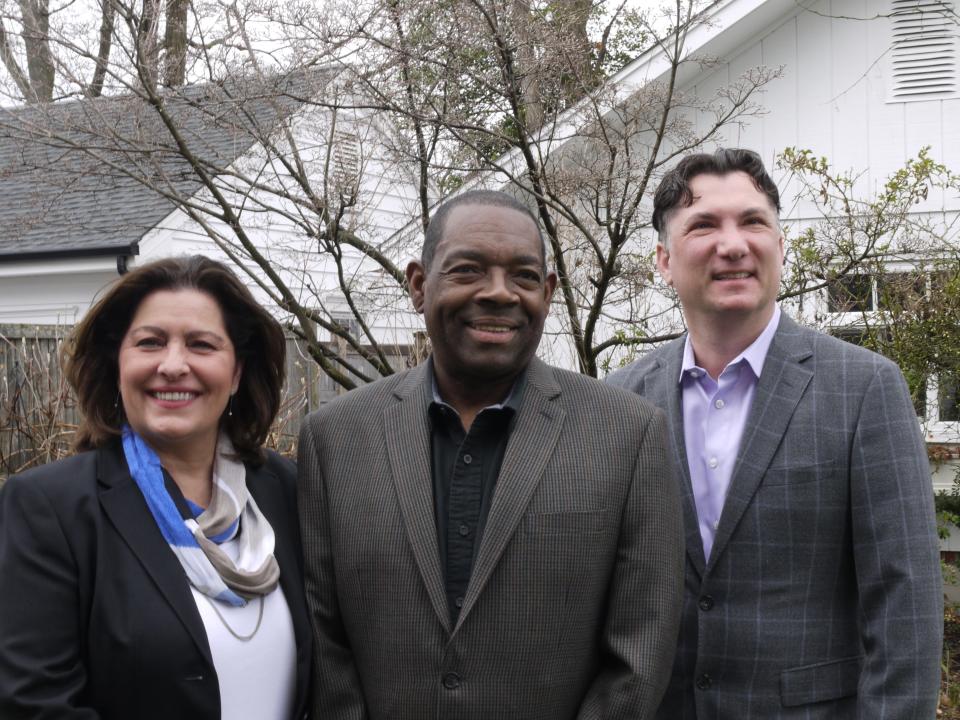 Michael Ballard, center, is running for mayor in the Red Bank Democratic primary while Angela Mirandi and John Jackson are running for council seats.