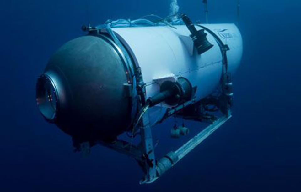 FILE - This undated image provided by OceanGate Expeditions in June 2021 shows the company's Titan submersible. (OceanGate Expeditions via AP, File)