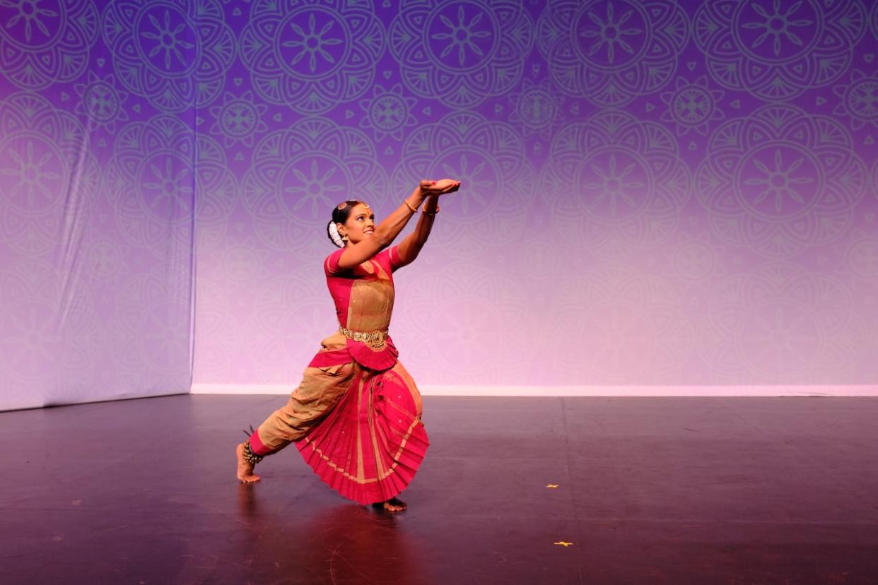 Kiruthika Rathanaswami has been learning bharathanatyam for 28 years. She says Tamil Heritage Month is important to help preserve ancient arts for generations to come.  (Raymond Kam - image credit)