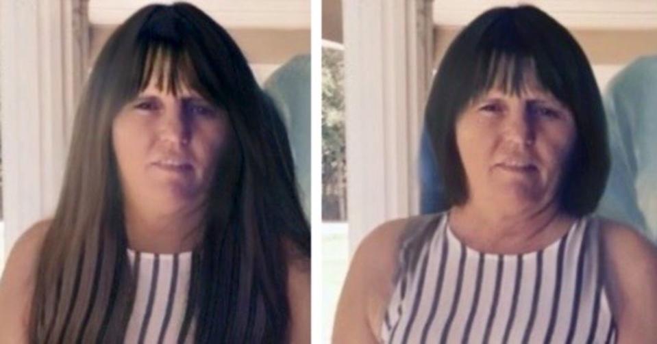 Images shared by officials of how Vicky White would look with dark and shorter hair (US Marshals Service)
