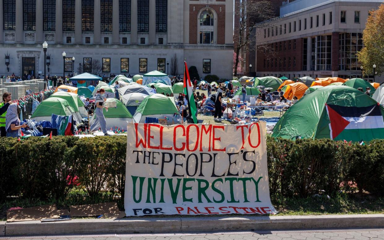 Pro-Palestinian students continue to camp on Columbia University's campus to protest the university's ties with Israel