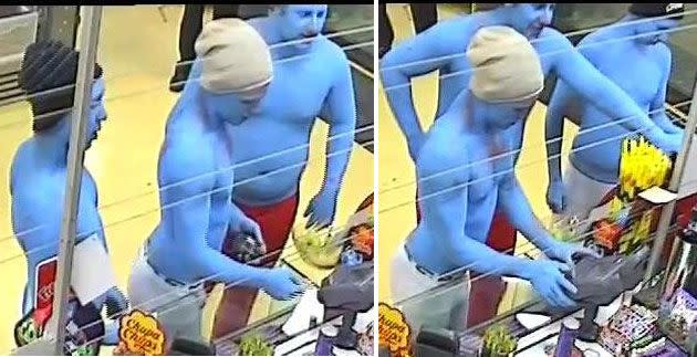 Police wish to speak to these Smurfs