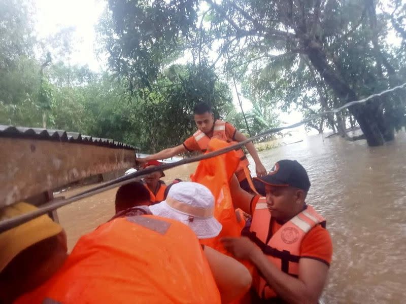 Rescue operations amid tropical storm Paeng in Philippines