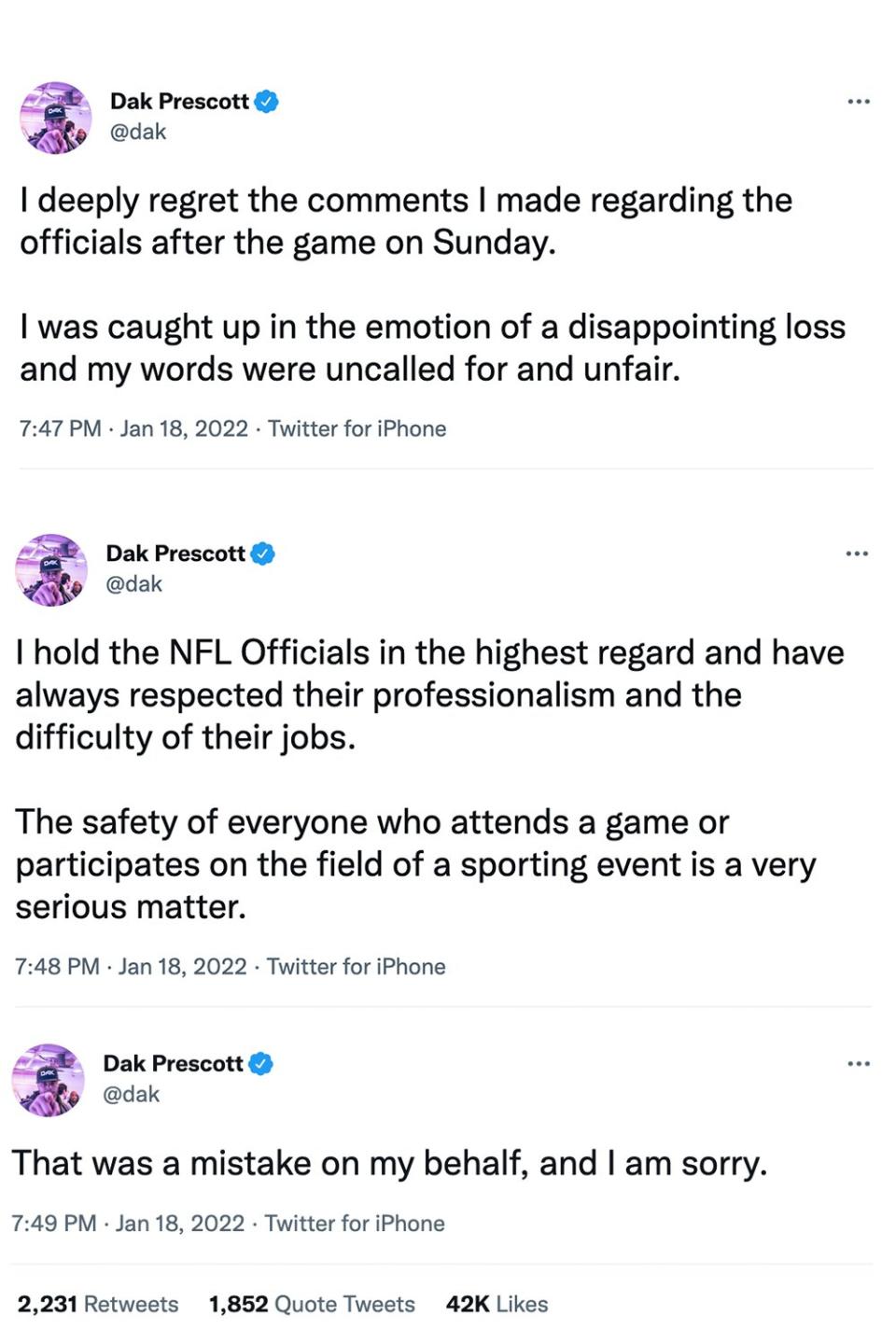 dak prescott tweets