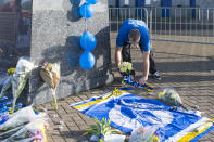 <p>Cardiff fans place tributes for missing striker Emiliano Sala (Getty Images) </p>