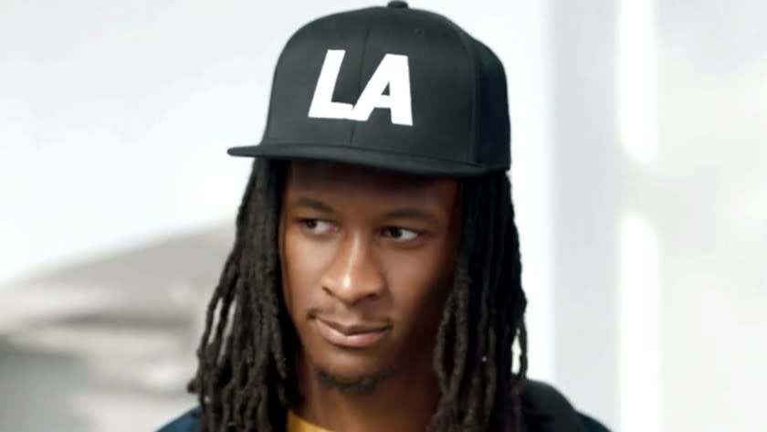 Rams running back Todd Gurley appears in a Carl's Jr. commercial.