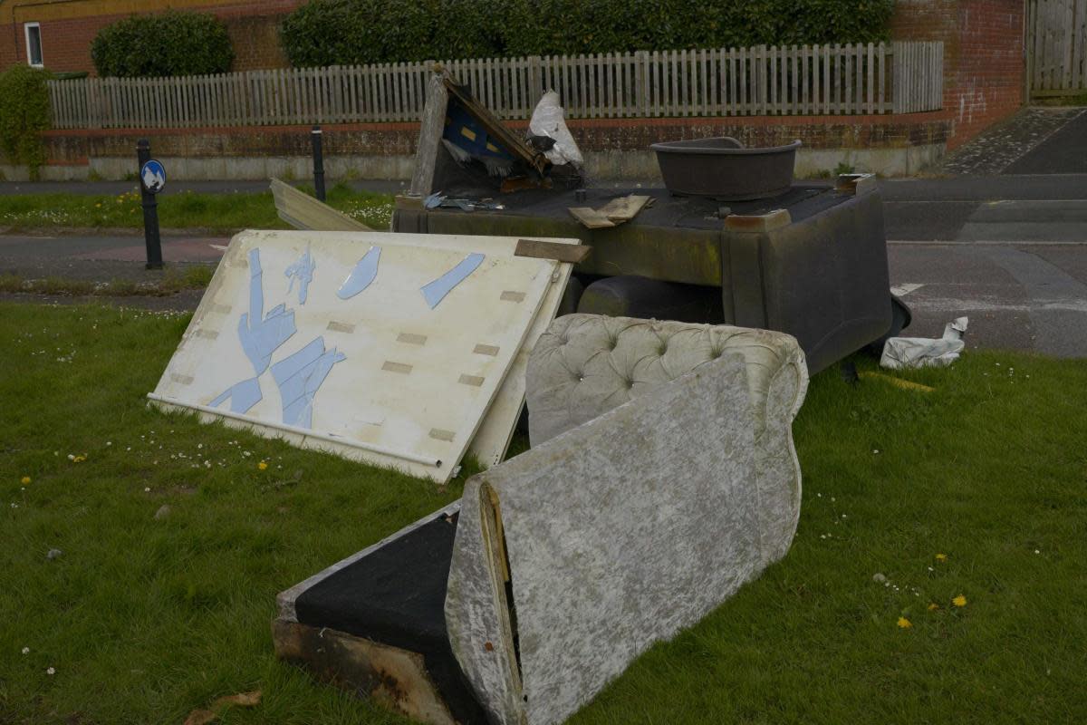 It costs between £75.60 and £151.20 to remove a dumped settee depending on whether it is a 2,3 or 4-seater. This one was left at Lambrok Road in Trowbridge. <i>(Image: Trevor Porter 76999)</i>