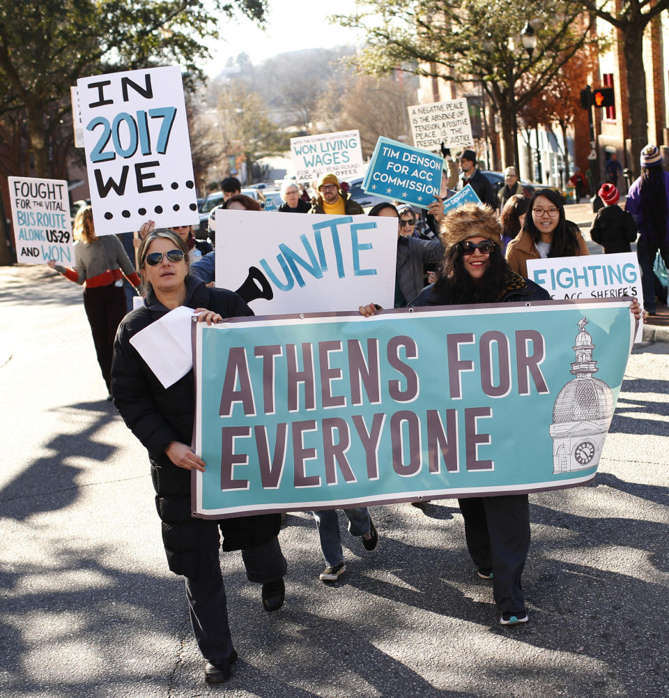 Activists hold Martin Luther King Day marches