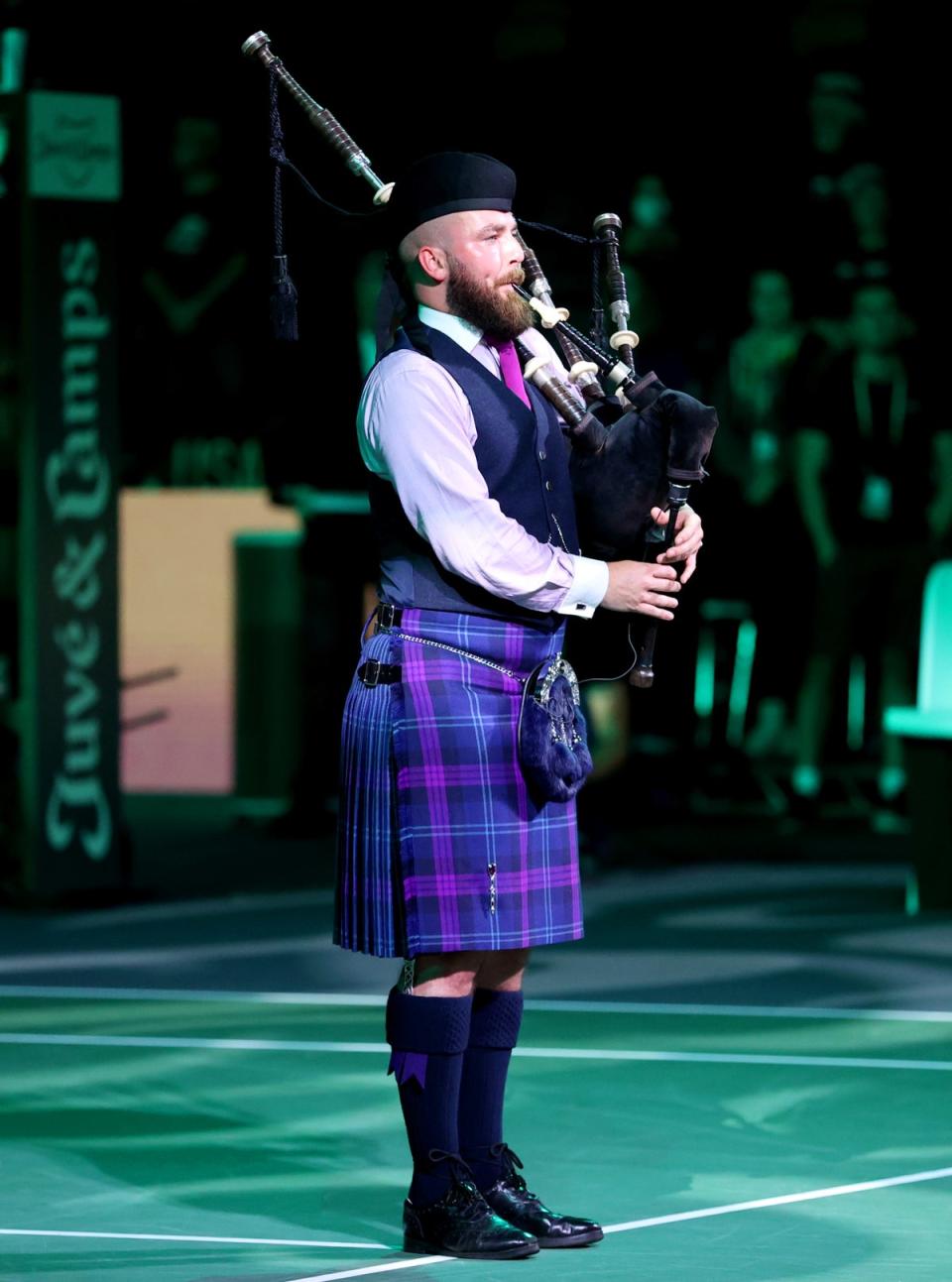 A lone piper played a tribute to the Queen before the tie (Steve Welsh/PA) (PA Wire)