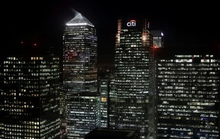 FILE PHOTO: The Citibank building is seen in the financial district of Canary Wharf in London, Britain January 19, 2017. REUTERS/Kevin Coombs /File Photo
