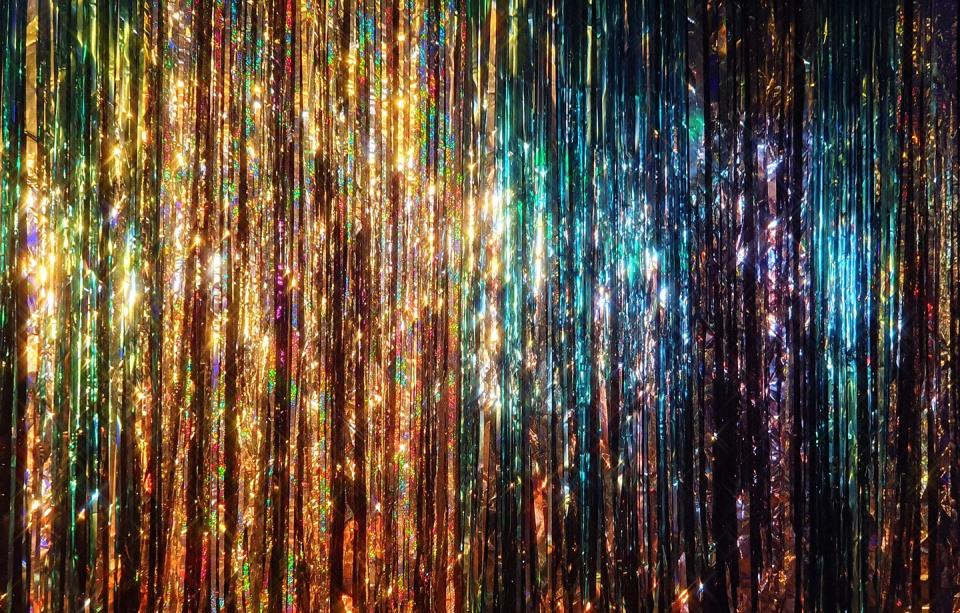 colorful tinsel glitter curtain