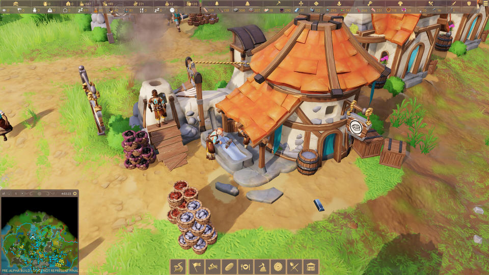 Image of pre-alpha gameplay from fantasy city-builder Pioneers of Pagonia