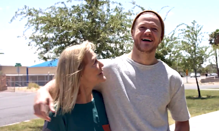 Imagine Dragons singer Dan Reynolds with his mom Christene in 'From Cradle to Stage.' (Photo: Paramount+)