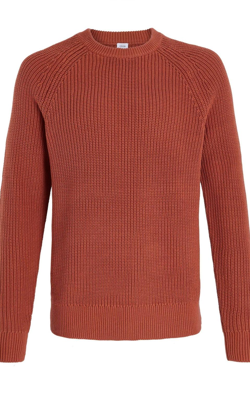 Cotton-rib fisherman crew-neck