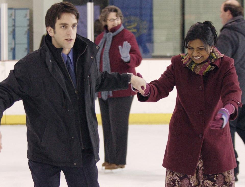 Mindy and BJ ice-skate on The Office