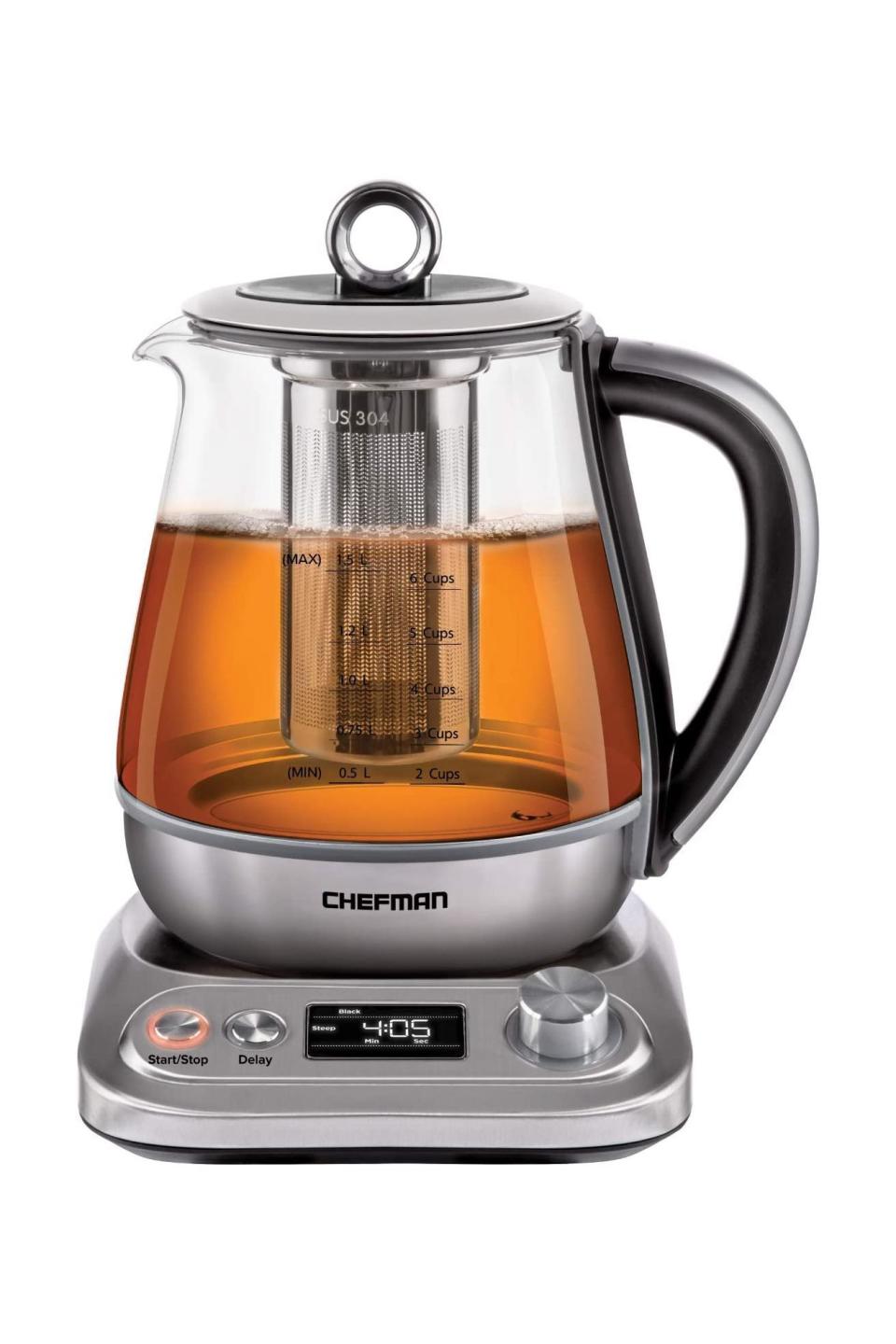 <p><strong>Chefman</strong></p><p>amazon.com</p><p><strong>76.64</strong></p><p>Take the guesswork out of tea making with this automated tea brewer that steeps every tea in <em>just</em> the right temperature water for <em>just</em> the right amount of time. Even better: it has a French Press setting for the <a href="https://www.townandcountrymag.com/leisure/drinks/g26064458/gifts-for-coffee-lovers/" rel="nofollow noopener" target="_blank" data-ylk="slk:coffee lover;elm:context_link;itc:0;sec:content-canvas" class="link ">coffee lover</a> in your life too. </p>