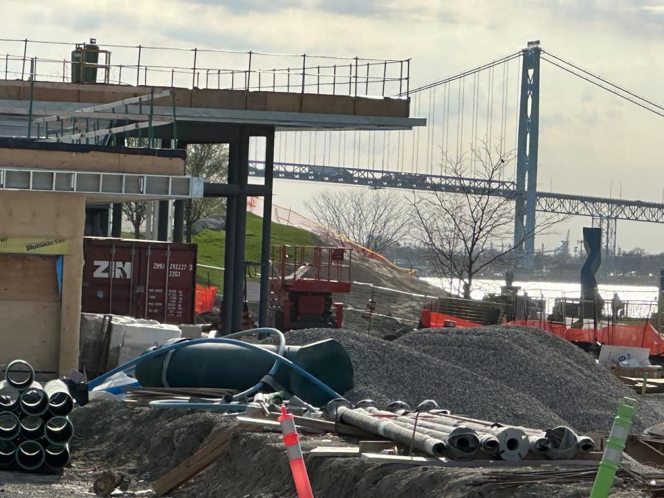 The Legacy Beacon project under construction on Windsor's riverfront in April 2024.