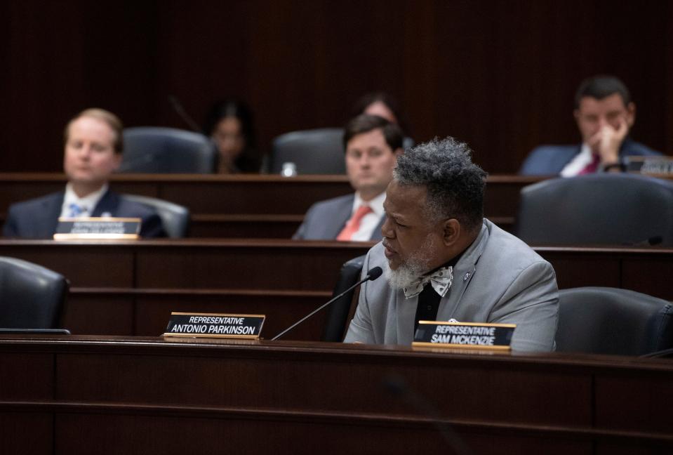 Rep. Antonio Parkinson, D- Memphis, speaks during a House committee hearing on March 6.