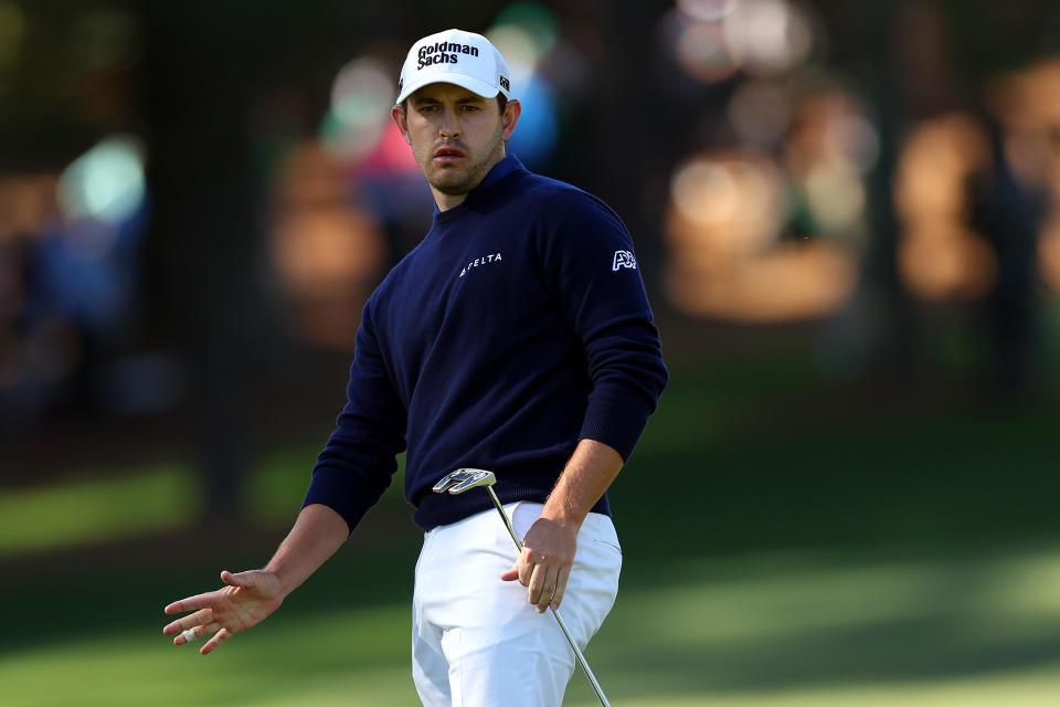 Brooks Koepka called out Patrick Cantlay indirectly on Sunday at Augusta National for his “brutally slow” play. (Andrew Redington/Getty Images)