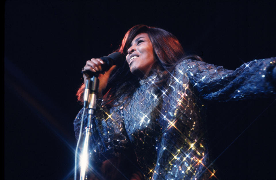 Tina Turner during a concert at Madison Square Garden in New York City (Walter Iooss Jr / Getty Images)