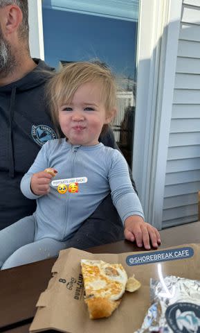 <p>Kylie Kelce/Instagram</p> Bennett Kelce snacking on Pop-Tarts on June 15