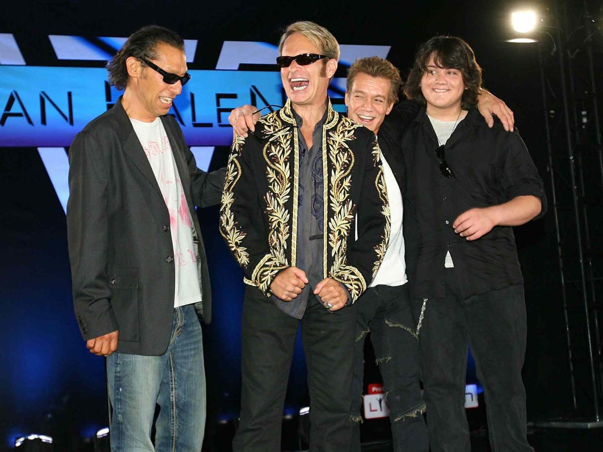 Michael Buckner/Getty Alex Van Halen, David Lee Roth, Eddie Van Halen and Wolfgang Van Halen in Los Angeles in August 2007