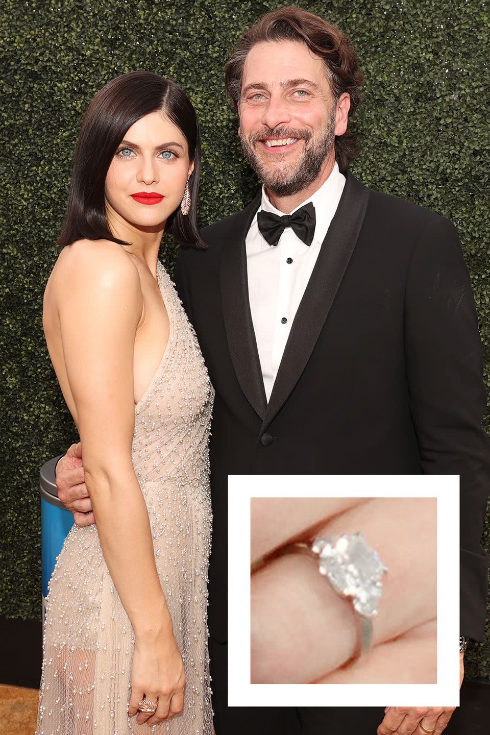 <p><em>White Louts </em>star Alexandra Daddario confirmed the news of her engagement to Andrew Form with a <a href="https://www.instagram.com/p/CXAeA1Kr5AM/" rel="nofollow noopener" target="_blank" data-ylk="slk:sweet beach selfie in December 2021;elm:context_link;itc:0;sec:content-canvas" class="link ">sweet beach selfie in December 2021</a>. "The absolutely most wonderful man, you handle nonsense, loss, life, difficulty, people, with grace and compassion. You’re a loving father, funny, hard-working, honest, introspective, sexy, kind and sensitive," she wrote. "Andrew- you are the greatest, most formidable love of my life. I couldn’t be luckier." Form proposed to the actress with a classic three stone ring. The two tied the knot in June 2022 in New Orleans.</p>