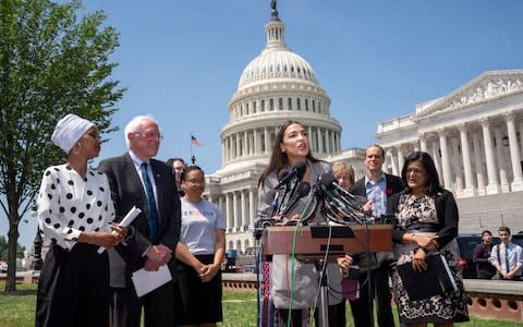 Alexandria Ocasio-Cortez has drawn criticism for comparing the border detention facilities to “concentration camps” - Credit: AP