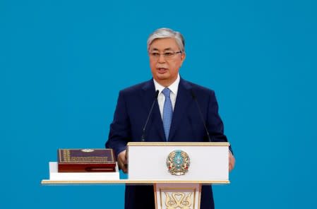 FILE PHOTO: Kazakhstan's President Tokayev attends his inauguration ceremony in Nur-Sultan