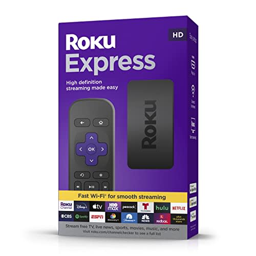 Roku Express (New, 2022) HD Streaming Device with High-Speed HDMI Cable and Simple Remote (no T…