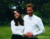 <p>Posing with Prince William on the day of their graduation ceremony at St Andrew's University in Scotland.</p>