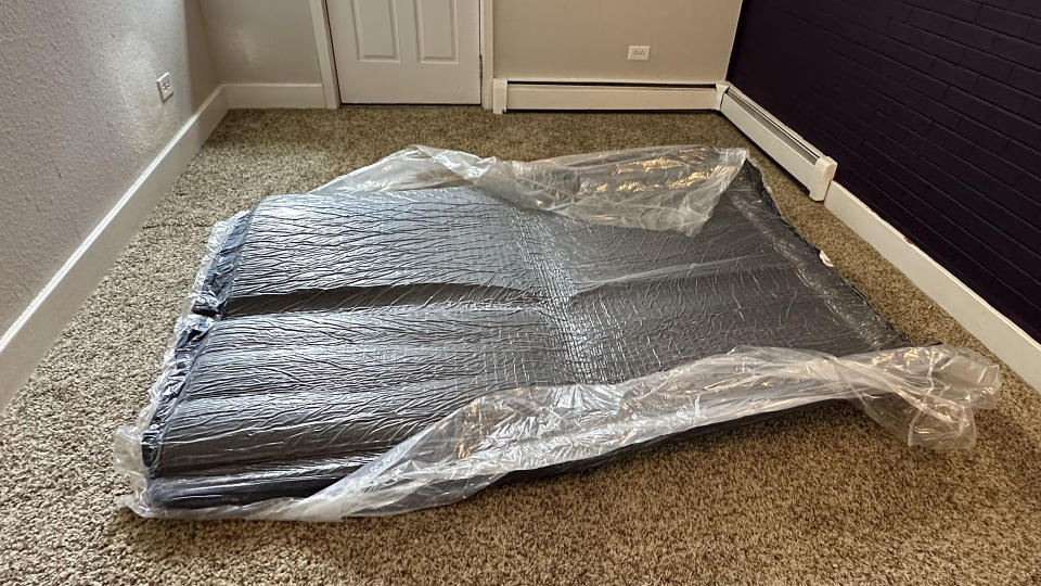 Dreamfoam Essential mattress vacuum packed and ready to be released from its wrappings