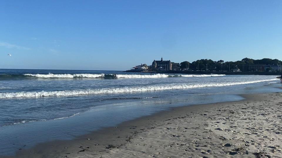 The waves — and anticipation — started growing Tuesday at Narragansett Town Beach as Hurricane Lee slowly made its way northward over the Atlantic Ocean.