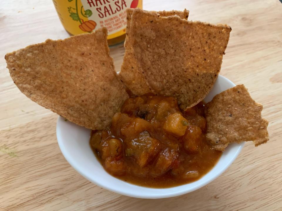 trader joe's fall harvest salsa with chips in it