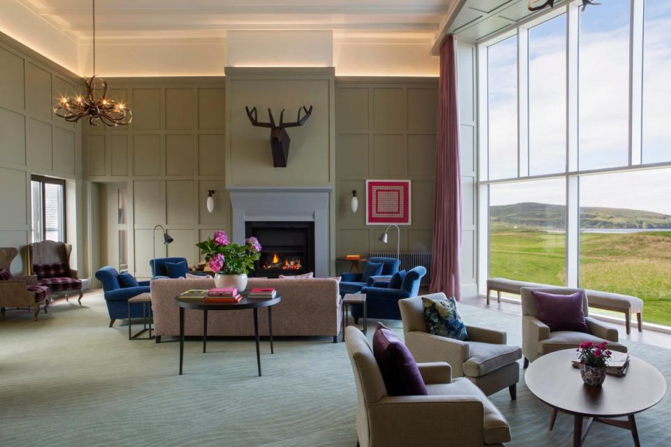 The contemporary Stag Lounge at sleek Islay hotel The Machrie (The Machrie)
