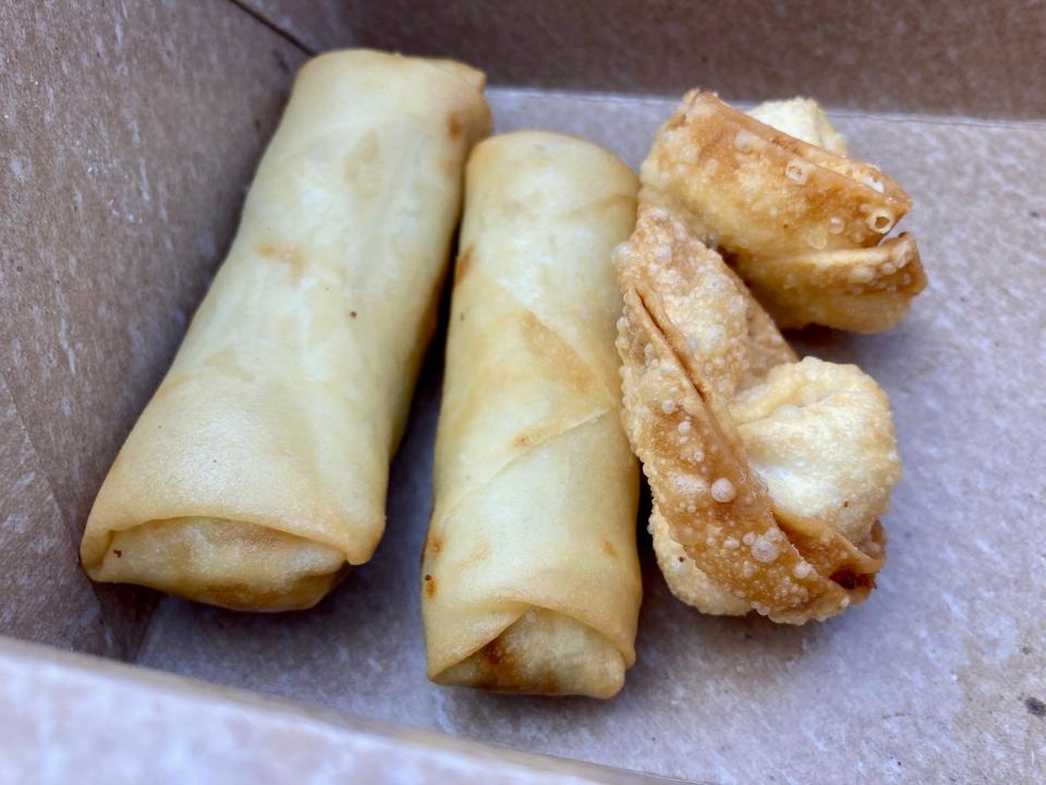 A sampling of scratch made spring rolls and crab rangoon which will be offered at Bee Thai Kitchen when it opens on March 5 in Asheville.