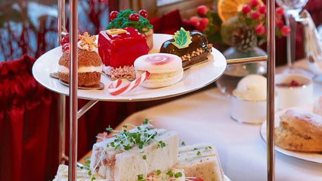 <p>There's not much more festive than the words 'bottomless mulled wine', so we're immediately booking in for this afternoon tea at Ruben's at Buckingham Palace. Tuck into truly adorable Christmassy pastries, created by Bake Off Professionals finalist Sarah Houghton, while taking in the grandeur of the Palace Lounge. </p><p><strong>Location: </strong>39 Buckingham Palace Rd, SW1W 0PS<br>Click <a href="https://www.redletterdays.co.uk/experience/ref/rld10799546/winter-wonderland-afternoon-tea-with-bottomless-mulled-wine-at-the-rubens-at-the-palace-for-two?cm_mmc=Affiliates-_-1100l69529-_-lpv-_-1&clickref=1011liDwbzZn" rel="nofollow noopener" target="_blank" data-ylk="slk:here;elm:context_link;itc:0;sec:content-canvas" class="link ">here</a> to find out more.</p>