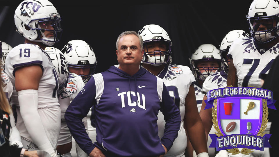 TCU head coach Sonny Dykes waits to take the field in the Fiesta Bowl
Photo by Chris Coduto/Getty Images