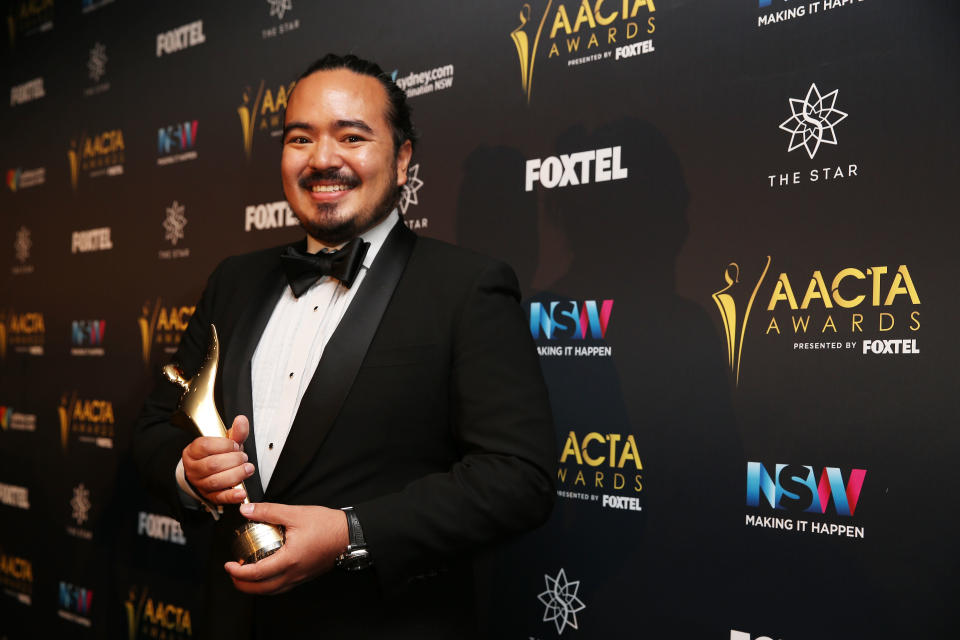 Chef Adam Liaw poses in the media room after winning the AACTA Award for Best Lifestyle Television Program for Destination Flavour at the 6th AACTA Awards Presented by Foxtel at The Star on December 7, 2016 in Sydney, Australia.