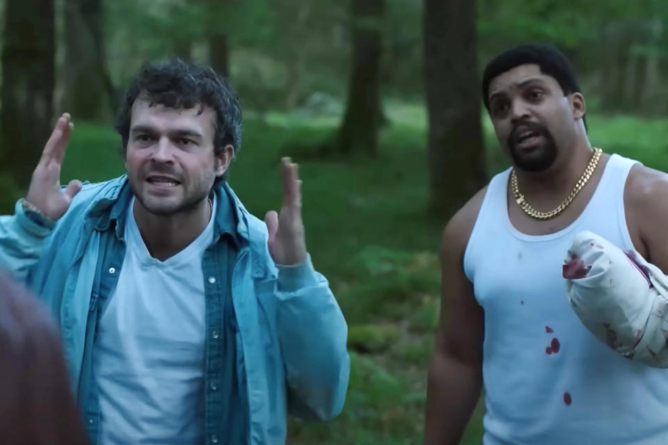 COCAINE BEAR, from left: Alden Ehrenreich, O'Shea Jackson Jr., 2023. © Universal Pictures / Courtesy Everett Collection