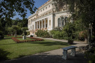 <p>Marble urns and benches decorate the lawn in private gardens at the Villa Les Cedre. With a price of €350 million (£312 million, or US$411 million), the owner, Italian distiller Davide Campari-Milano SpA, is betting that the house’s combination of history, luxury, and a prime location will be enough to make it the most expensive residential sale in history. </p>