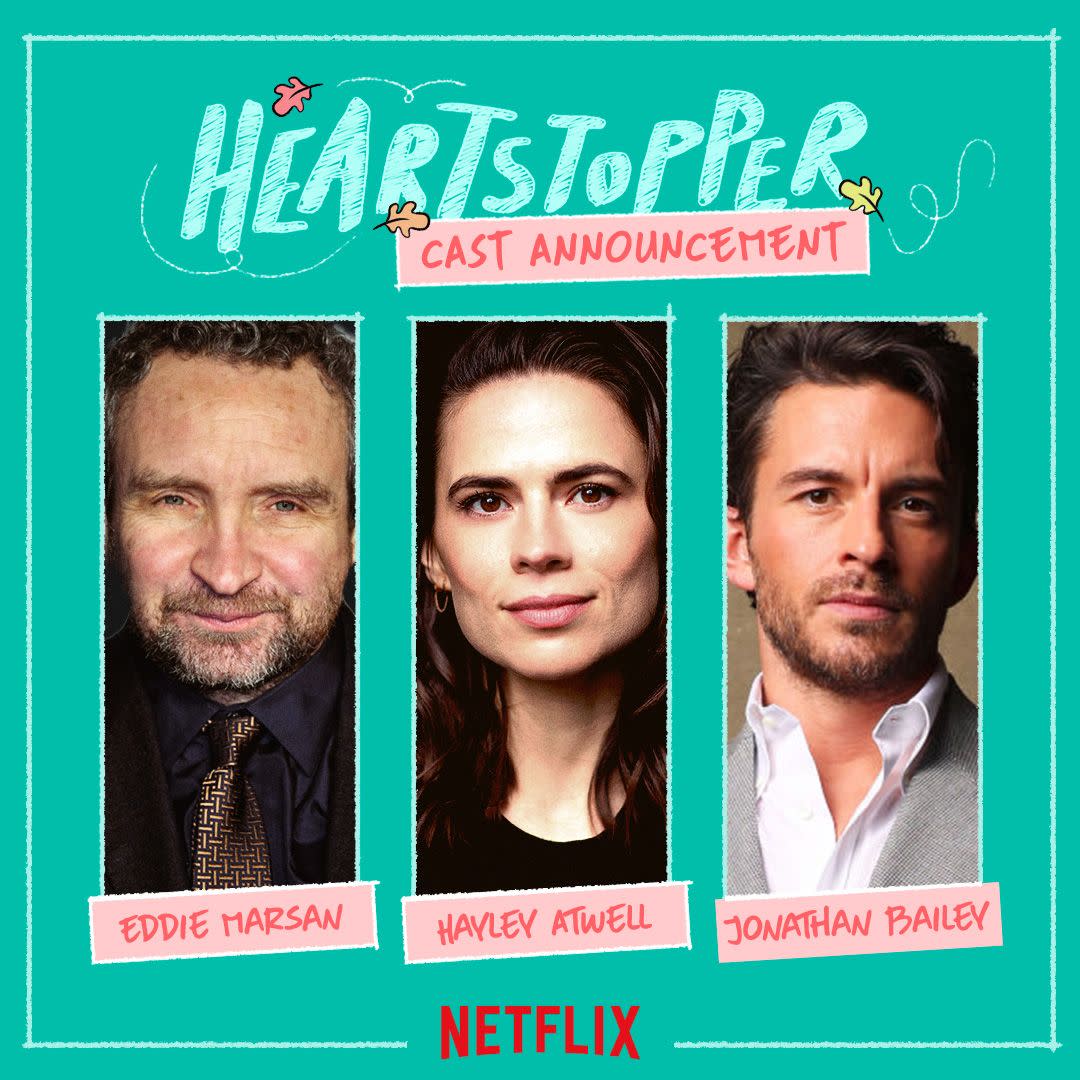 eddie marsan, hayley atwell, jonathan bailey, heartstopper cast announcement